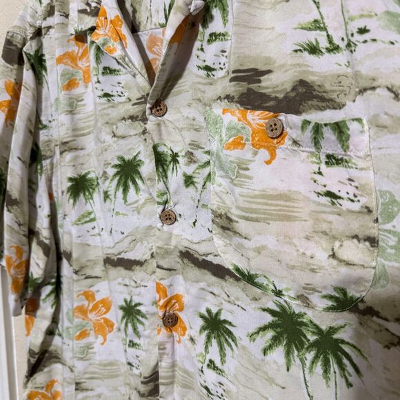Caribbean Joe Hawaiian Shirt Mens L Palm Trees Cruise Vacation Tropical Island - Picture 4 of 6